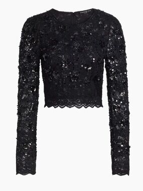 Generation Love Safia Black Lace Sequin Women's Top
